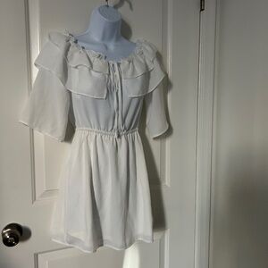 JACK White Short midi Ruffled Top Dress for summer- Size XS